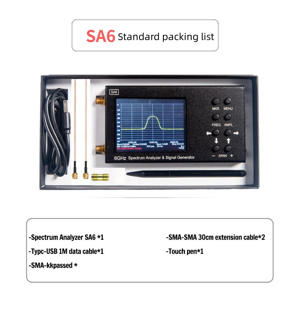 SA6 6GHz Digital Handheld Port - Signal Generator Spectrum Analyzer recension och pris