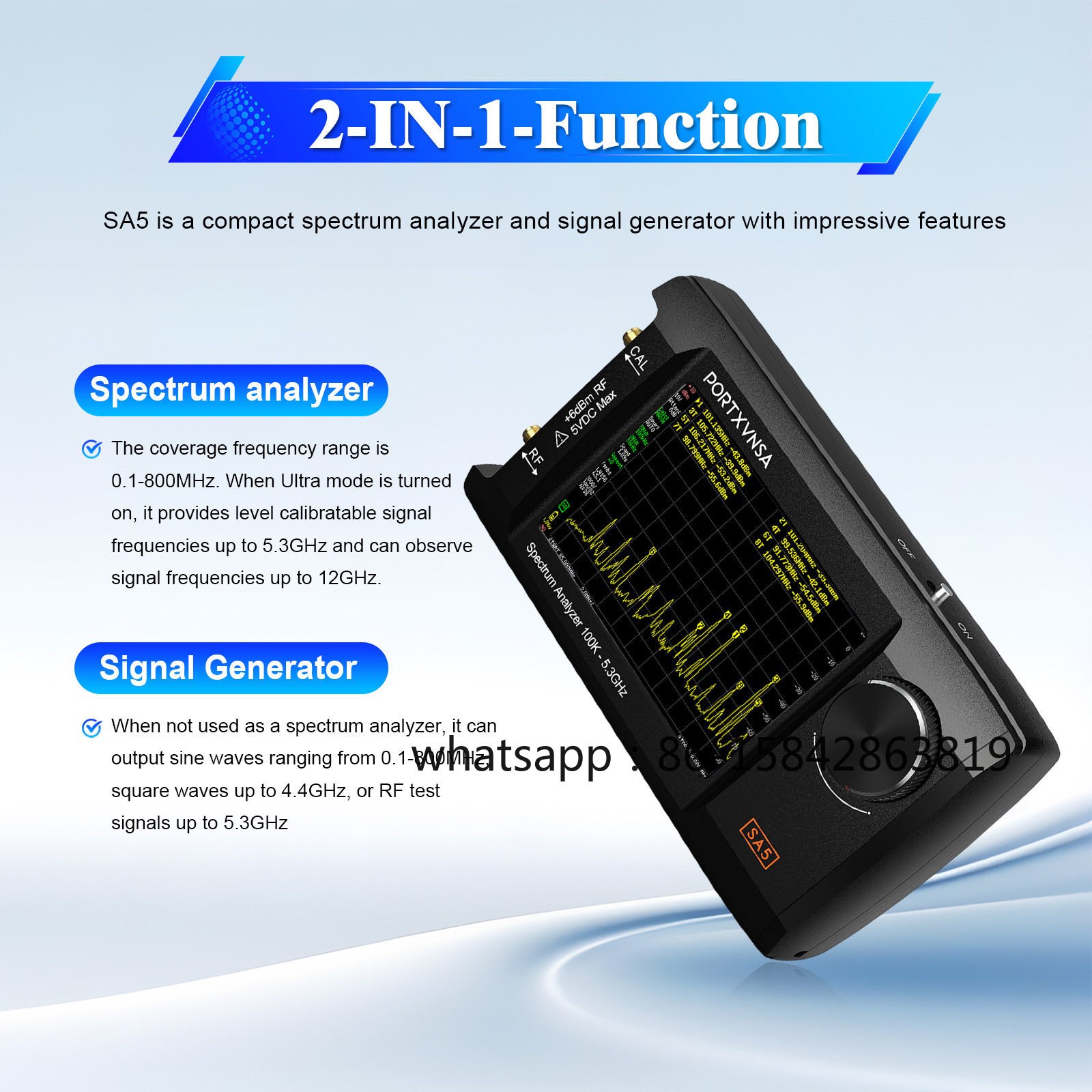 SA5 Portable Spectrum Analyzer - Signal Generator Spectrum Analyzer recension och pris
