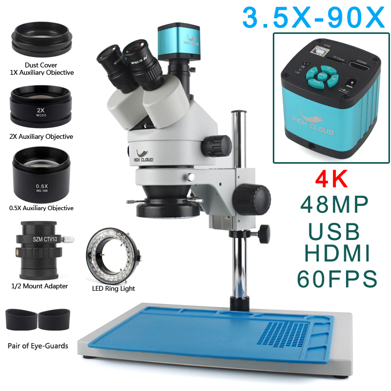 3.5X-90X Simul-Focal Stereo Tr - Stereo Trinocular Microscope Pcb recension och pris