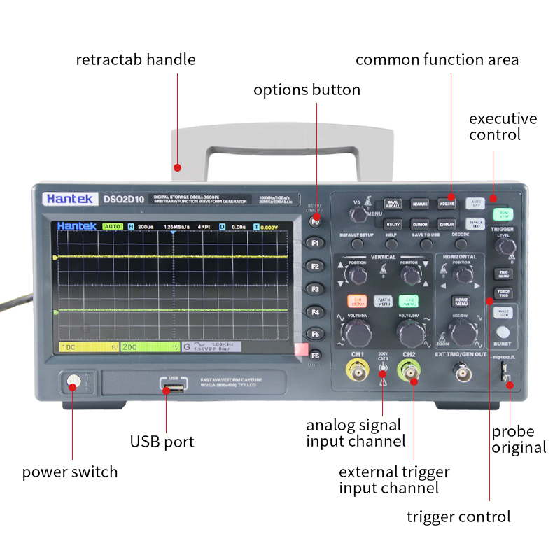 Hantek DSO2D10 Digital Storage - Digital Storage Oscilloscope 100Mhz recension och pris