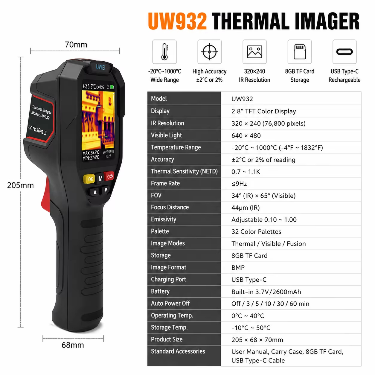 Handheld Thermal Imager 32x32  - Thermal Imaging Camera Pcb Repair recension och pris