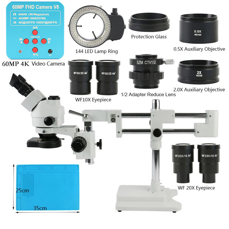 3.5X 90X 180X Simul-Focus Doub - Stereo Trinocular Microscope Pcb recension och pris
